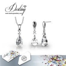 Destino joias cristal Swarovski Crystal de suspensão definido pingente e brincos